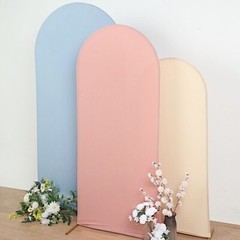 6 ft Fitted Matte Spandex Round Top Wedding Arch Backdrop STAND COVER Events