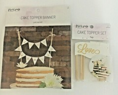 Just Married Wedding Cake Topper Mini Bunting + 7 Piece Love Mini + Car Decals