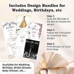 Wedding Sign Holder, Adjustable Welcome to Our Wedding Sign Stand W/Design Bundl