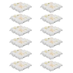 12PCS Artificial Flower Wall Panels White Artificial Flower Wall Backdrop Panels