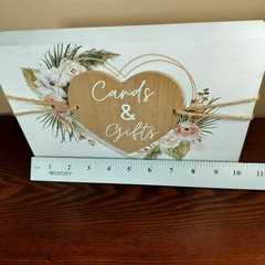 Cards & Gifts Wooden Sign Floral Rustic Wedding Baby Bridal Shower Table Decor