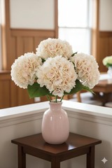 Larksilk 18″ Pink Blush Hydrangea Stem with 7″ Bloom ? Artificial Silk Flower…