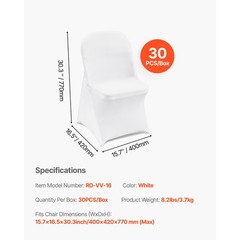 Uimoso 30PCS White Stretch Spandex Chair Covers for Events and Gatherings