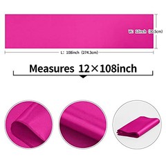 10-Pack Satin Table Runner 12 x 108 Inch Long Fuchsia 12″x108″ 10PCS Hot Pink