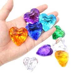 Honbay 20PCS 40mm Large Size Heart Shaped Acrylic Diamond Gems, Acrylic Faux