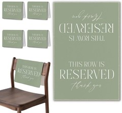 Sage Green Reserved Row Signs Wedding 4 Pieces This Row Is Reserved Seating