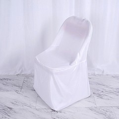 100 White Polyester Folding Chair Covers Wedding Banquet Reception Decorations