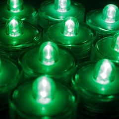 24 Pack Green Submersible Waterproof Underwater Battery LED Tea Light~Wedding