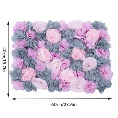 6pcs Artificial Flower Walls 3D Silk Rose Wall Backdrop Decor for Wedding Party