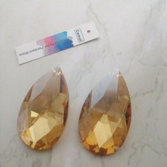 10pcs 60mm Cognac/Gold Champagne Water Drops K9 Crystal Pendant Prism Chandelier