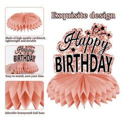 10Pcs Rose Gold Birthday Decorations Honeycomb Centerpieces for Girls Women, …