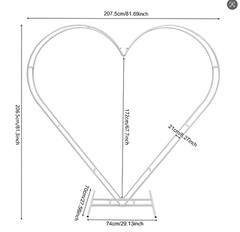 Metal Heart Shaped Wedding Arch Backdrop Stand White for Wedding Ceremony