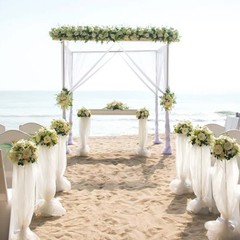 10X10FT 4Post Canopy Chuppah Mandap Wedding Photo Studio Background Hardware Kit