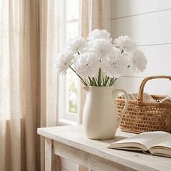 Larksilk White Carnations, Fake Flowers, 100 Pack for Events, Weddings, DIY