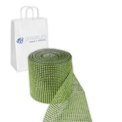 Apple Green 24 Row Diamond Rhinestone Ribbon Trim Mesh Wrap 10 Yards – zf