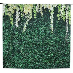 GREEN 8 ft x 8 ft Printed Vinyl Greenery Vines PHOTO BACKDROP Party Decorations