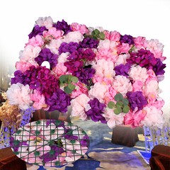 6*Artificial Flower Wall Panel Indoor Outdoor Flower Wall Panel For WeddingDecor