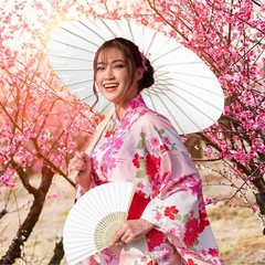 Wedding Paper Parasol Umbrella and Fans Set for Bridal Shower Decorative Supp…