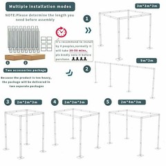 10ft Dual Layer Pole Wedding Backdrop Stand Adjustable Flower Canopy Background