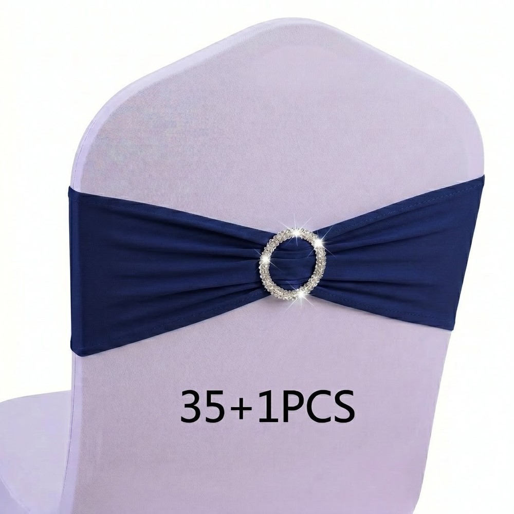 36pcs Spandex Stretch Chair Sashes With Bow Knots,Suitable For Wedding Parties