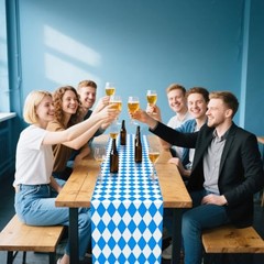 Pcs Oktoberfest Table Runner – and White Checkered Tablecloths 14 x 108″ 6 Blue