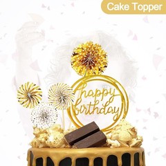 Gold and Black Birthday Decorations – Happy Banner, Balloons Arch Garland for…