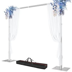 Pipe and Drape Backdrop Stand Heavy Duty Adjustable Backdrop 10x10ft Silver