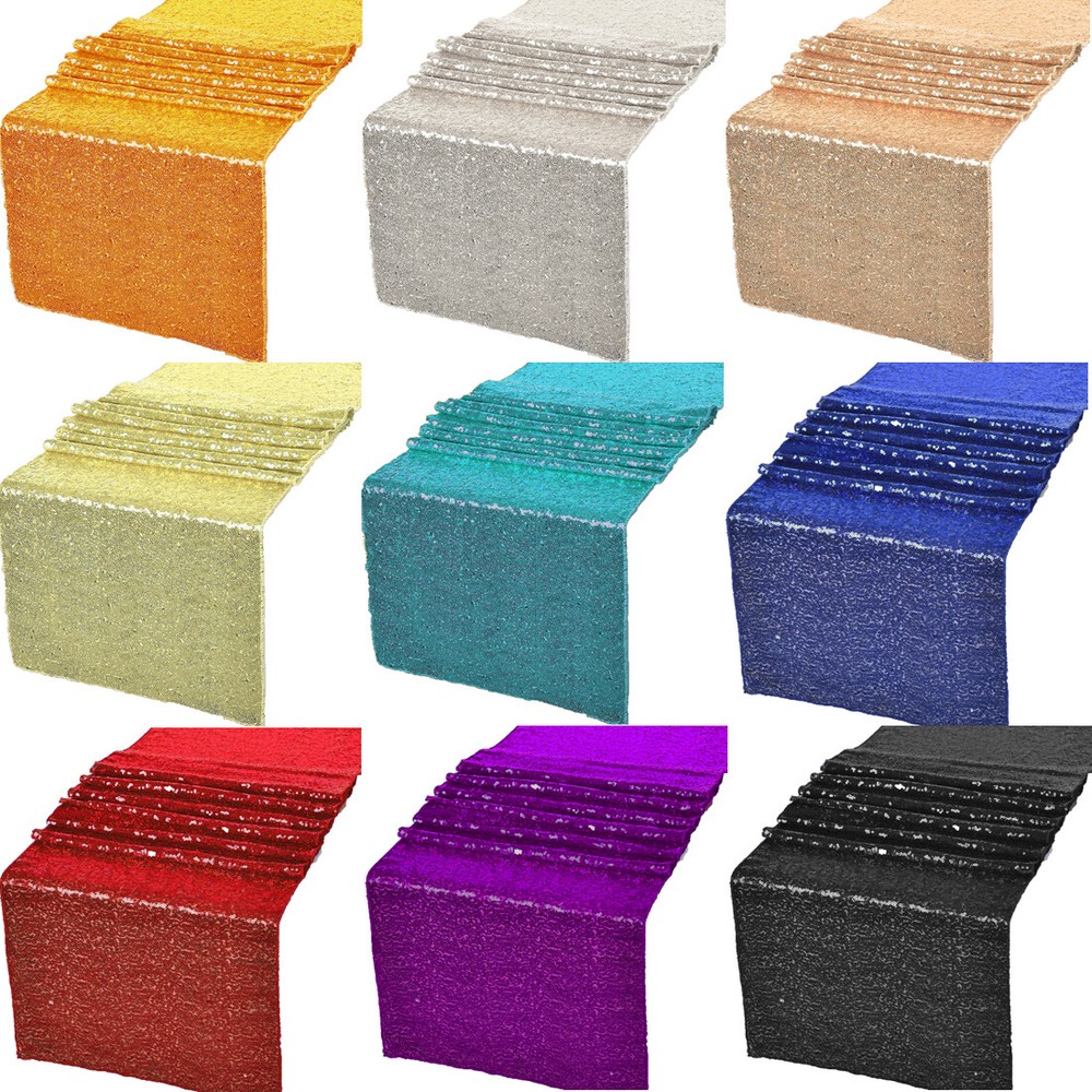 12″x72″ / 12″x108″ Glitz Sequin Table Runners Wedding Party Banquet Decorations