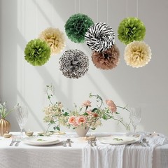 Jungle Safari Tissue Paper Pom Poms Wild Animal Leopard Zebra Print Cheetah P…