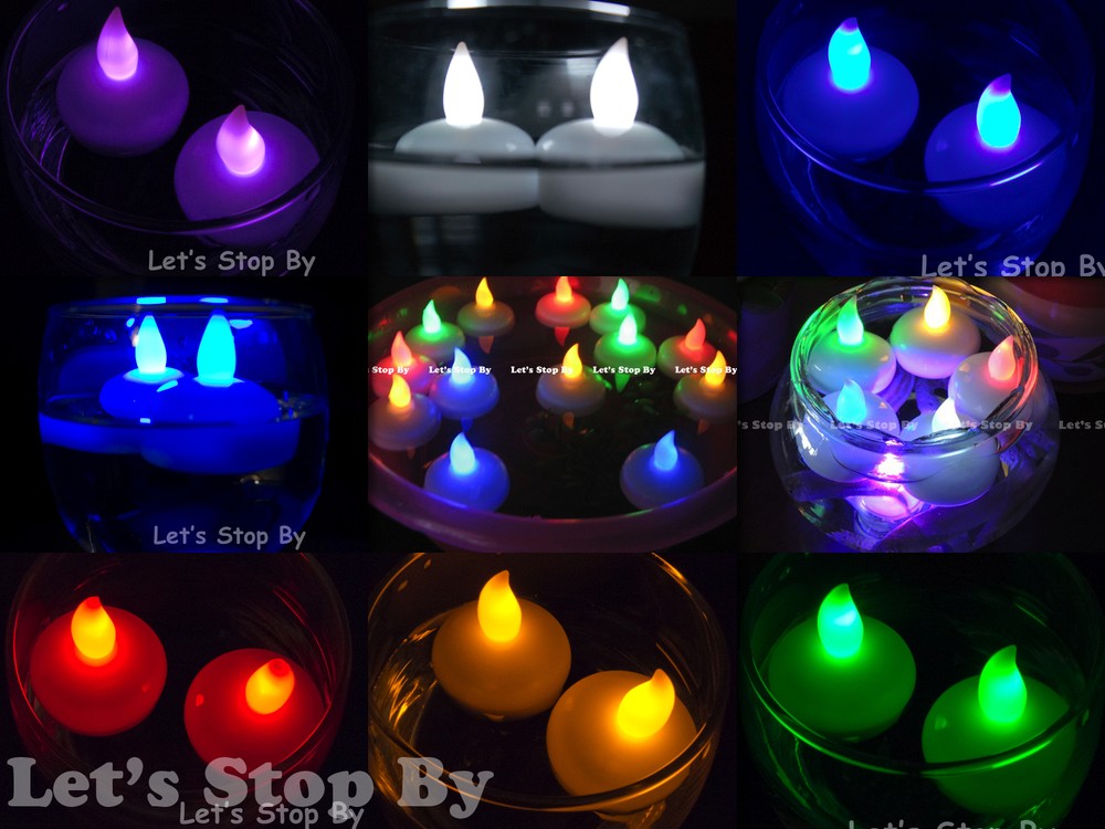 24 LED Floating Flickering Tea Candle Waterproof Wedding Party Floral Decoration