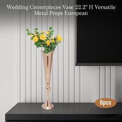 6 Pcs Wedding Centerpieces Vase European Vase Versatile Metal Props 22.2″ Height