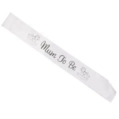 Party sash Pink SHOWER SASH MUM SHOWER Boy Girl White SASH Baby simple color