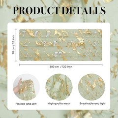 Marble Pattern Gauze Table Runner 10FT, Glitter Metallic 28″ x 120″ Sage Green