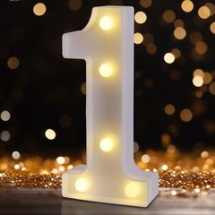 LED Marquee Numbers, Number 1 Light Up Numbers for Party, Small Light Up Lett…