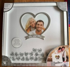 wedding wishes frame with customizable message heart pieces