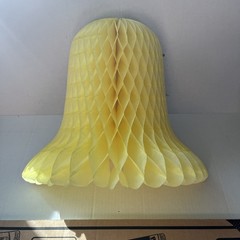 Lot of 12 Vintage Yellow Honeycomb Bell Decorations Center Pieces Or Hanging