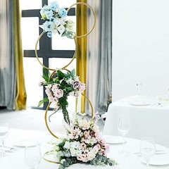 GOLD 3″ Metal Hoops Pillar Backdrop Stand Wedding Party Decorations