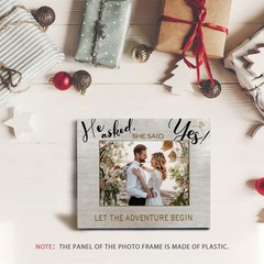 He Asked, She Said Yes Wedding Picture Frame 5×7 – Engagement Gifts for Coupl…