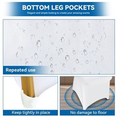 100 Pieces White Chair Covers – Versatile Stretch Polyester Spandex Dining Ch…