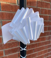 White Wedding Decorations Pull Bows – 8” Wide, 1 Count (Pack of 12),