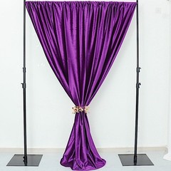 PURPLE 8 ft Premium Velvet Backdrop Curtain Party Wedding Booth Decorations