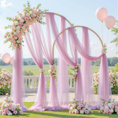 Wedding Arch Draping Fabric Backdrop 1 Panel 60″ X 26Ft Dusty Rose Drapes Curtai