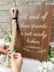 A Cord of Three Strands Wedding Sign, Bible Cross Wedding Unity Sign, Tie The…