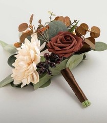 Ling’s Moment Artificial Flowers Bridesmaid Bouquet Set Of 6 Burnt Orange Weddin