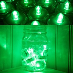 Submersible Waterproof Battery LED Tea Light ~ Wedding Decoration~Green~ 24 Pack