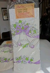 2 Vintage Party Table Covers Wedding Bells Chapel Retro 80s Bridal Paper Art