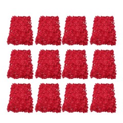 12pcs Red Flower Wall Panel Backdrop For Wedding Party Decor Easy To Use