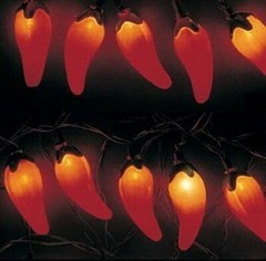 Chili Hot Pepper Fiesta Lights, Mexican light string Set, Cinco de Mayo, PLUG IN