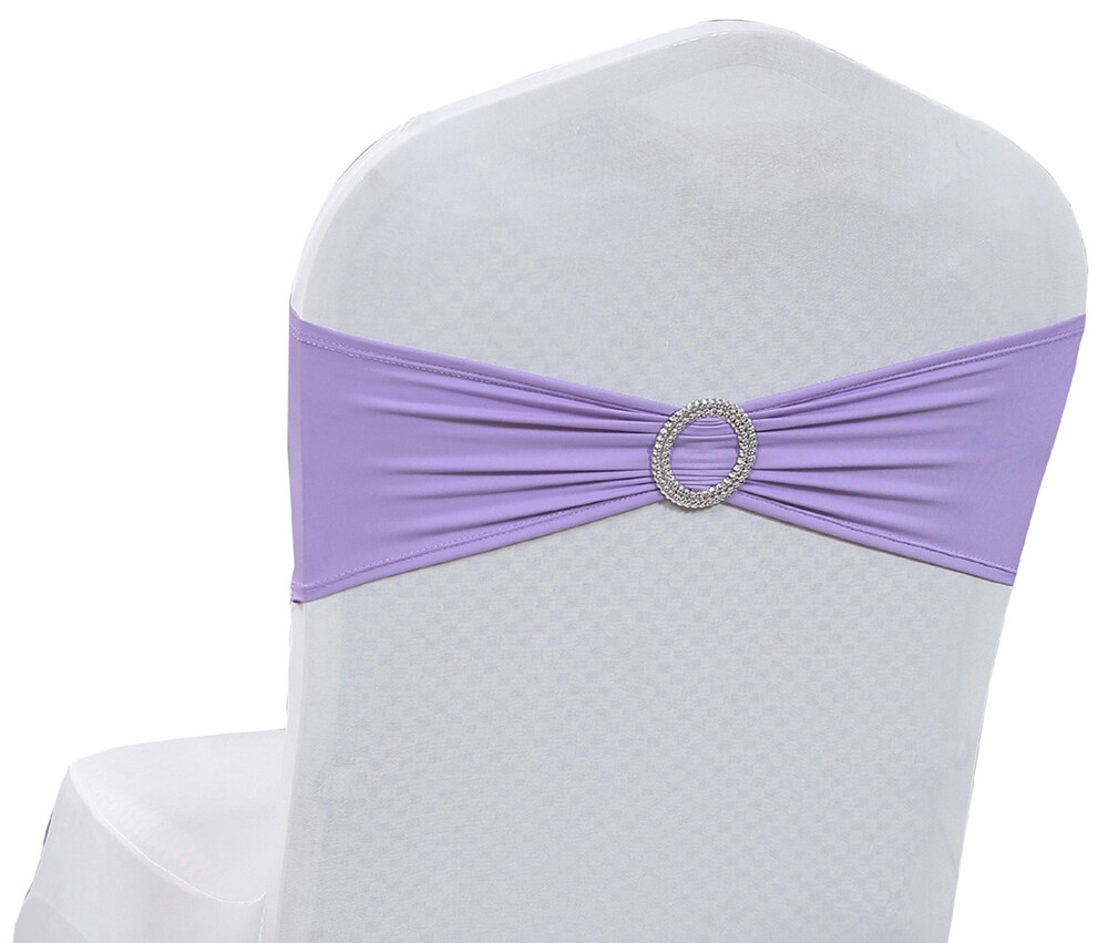 100 Spandex Stretch Chair Cover Sashes Bow for Wedding Party(Lavender)~FREE SHIP
