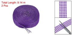 2 Roll 1″x20 Yard Crystal Rhinestones Mesh Ribbon Violet (4mm)